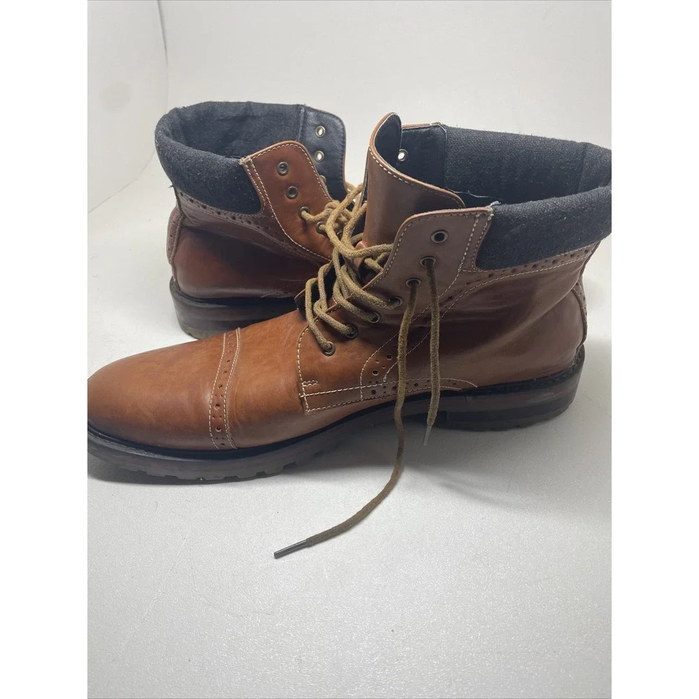 David Stone Boots Brown Faux Leather‎ Size 13 M Men's 032946